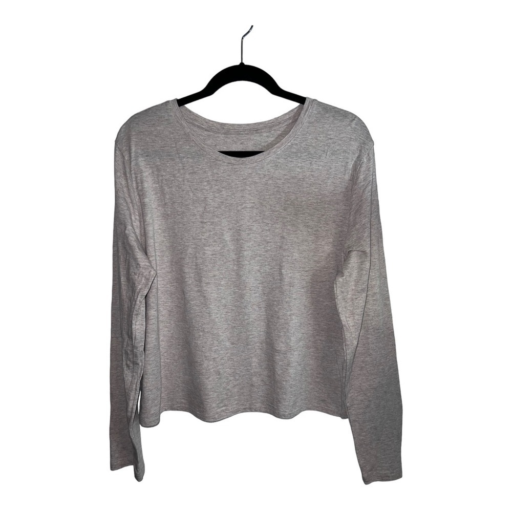 GIRLFRIEND COLLECTIVE Womens Heather Beige Long Sleeve Tee Shirt Top